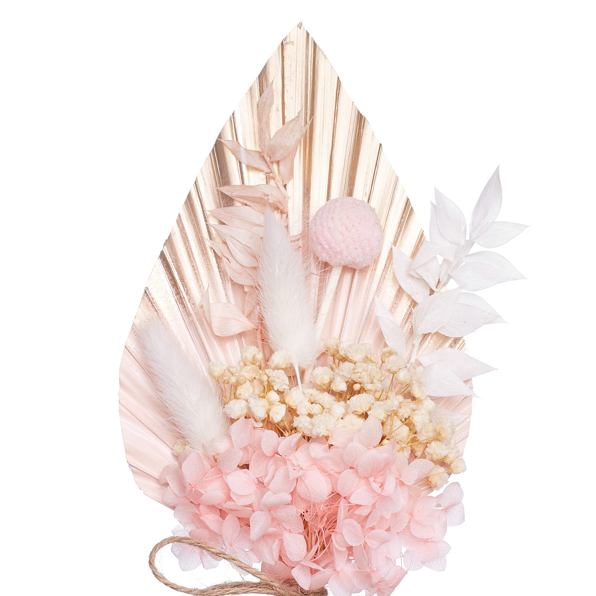 The Baked Studio - Dried Flowers For Cakes Decoration And Crafts With A Pink & Gold Ombre Palm Spear (Gold, Pink & White) — image 1