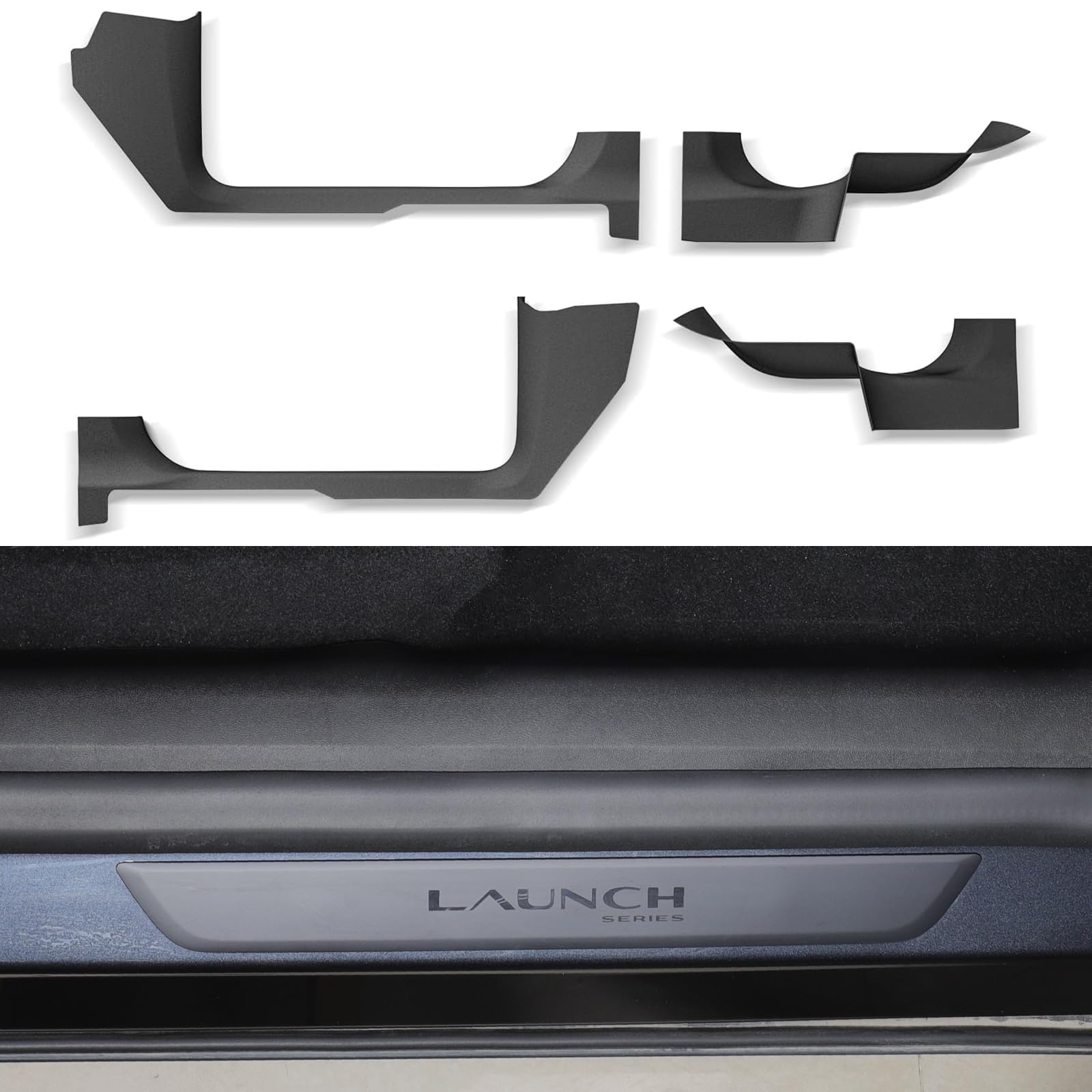 Photo 1 of PUOENI 2025 2026 Model Y Juniper Door Sill Protector 4 PCS TPE Anti-Scratch Front and Rear Door Entry Guard for Tesla Model Y Refresh Juniper Accessories
