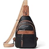 LATMAP 7L Sling Bag For Women Men Backpack Fanny Pack Crossbody Chest Travel Shoulder Belt Bags Purse Handbag PU Leather