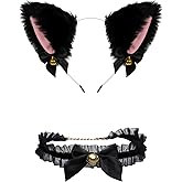 TAIDINGRUI toddler cat ears headband,Animal Faux Fur Cat Dog Ears Headbands with Bells Lovely Flexible Hair Accessory Halloween Cosplay Costume Party Dress Girls,Bondage Gear & Accessories