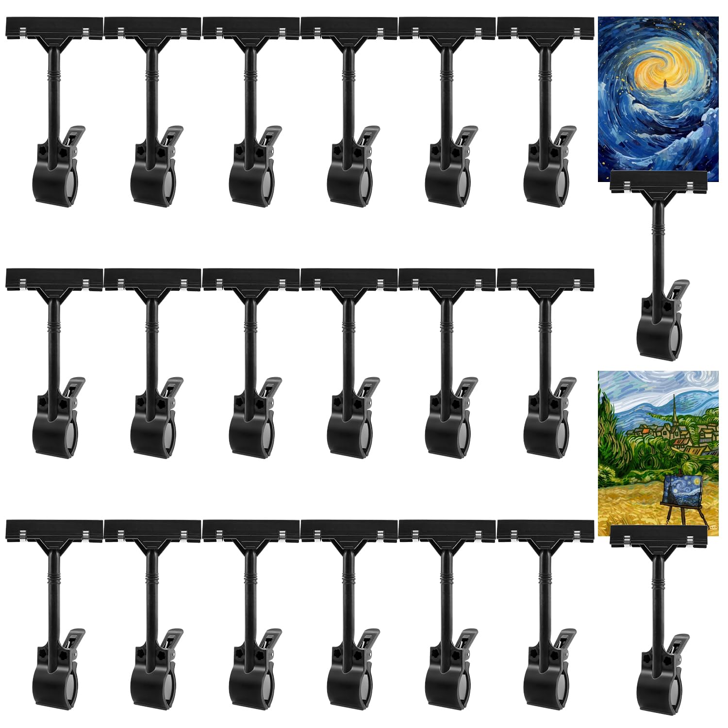 Tyafzzn Pack of 20 Price Tags Stand Clip, Sign Holder, Plastic, Rotating Sign Holder, Holder for Price Tags, Price Tag Holder for Shopping Malls, Wet Markets, Supermarkets