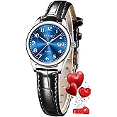 Taxau Womens Leather Watch Casual Classic Dainty Women's Dress Watch Business Fashion Waterproof Wrist Watches for Women Analog Quartz Easy Read Ladies Watches with Date