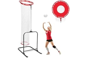 VSSAL Volleyball Setter Trainer Net Setting Training Equipment Target Practice Indoor or Outdoor, Adjustable Height (4.6 ft-9.8 ft) and Angle for Serving Spiking Drills System