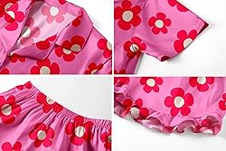 Umeyda Girls Satin Silky Collar V Neck Ruffle Short