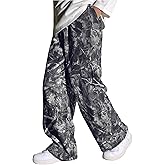 GORGLITTER Boy's Camo Print Baggy Pants Elastic Waist Straight Leg Track Pants Fashion 2026 Streetwear