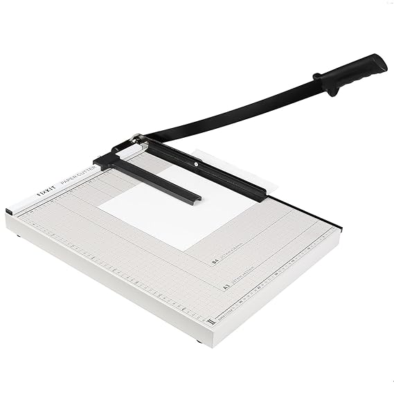 FIXKIT Papierschneidemaschine, DIN A3 Hebelschneider, mit einer Schnittlänge von 48.5cm, für Gutschein, Bastelpapier, Etikett