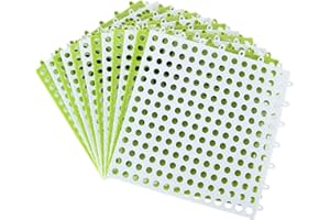 SENENQU 12Pack 12" x 12" Interlocking Rubber Floor Tiles Non-Slip Pool Mat Splicing Shower Mat Outdoor Cushion Mat for Bathroom, Deck, Drain, Pool, Patio, Balcony, Kennel, White & Green