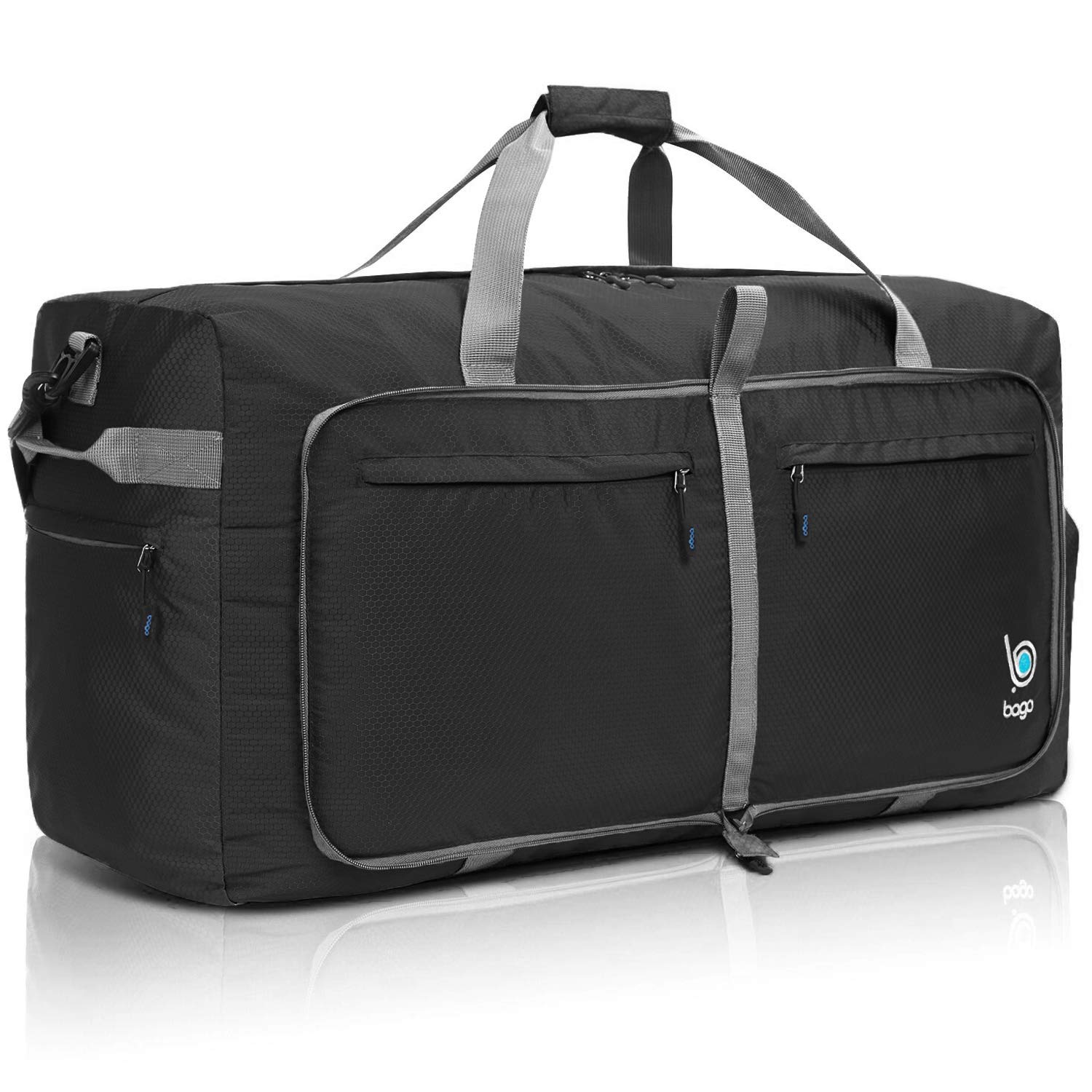 bago Holdall Bags for Men & Women - 100L Spaciously Large Holdall Bag with Shoe Compartment - Travel The World in Style & Convenience - Durable, Lightweight & Foldable Duffle Bag (Black)