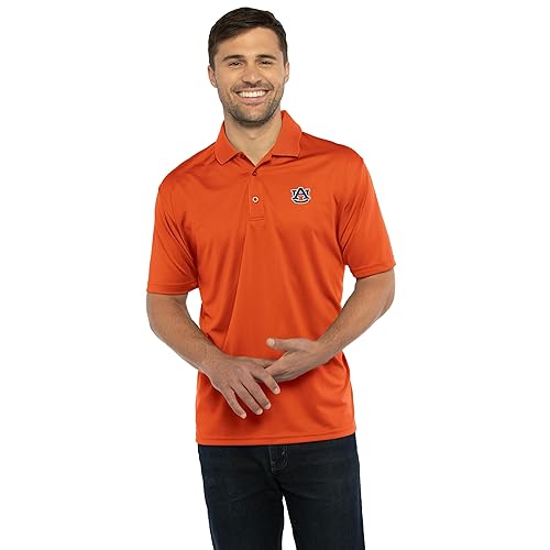 Vantage Apparel Men's Collegiate Premium Moisture Wicking Team Color Icon Polo, Auburn Tigers, Large
