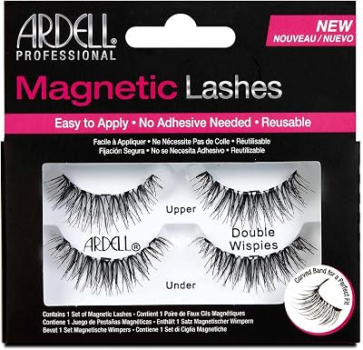 Ardell Magnetic Lashes Double Wispies Black Full Volume No Adhesive Invisiband