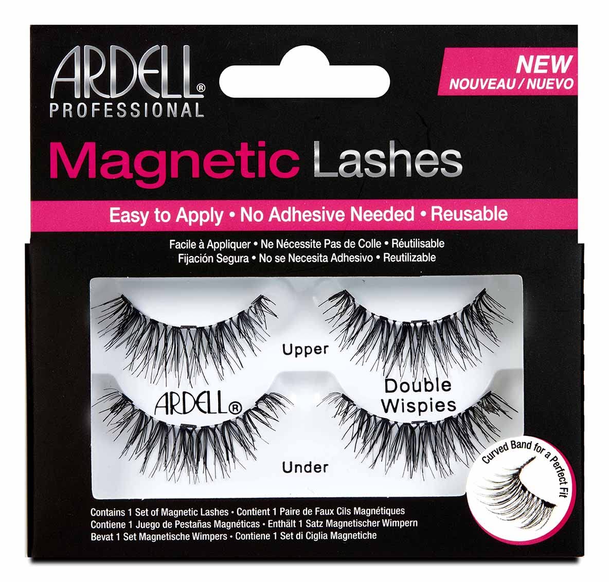 Ardell False Eyelashes Magnetic Lashes Double Wispies Black Full Volume Long Length Easy-To-Apply No Adhesive Invisiband Comfortable Wear Reusable Vegan-Friendly Cruelty-Free Magentic Lashes