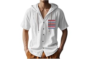 Mens Cotton Linen Shirts Short Sleeve Button Down Shirt Boho Summer Beach Shirts Comfy Hawaiian Shirts Resort Wear