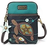 CHALA Ocean Collection Cell Phone Crossbody Purse-Women PU Leather/Canvas Multicolor Handbag with Adjustable Strap