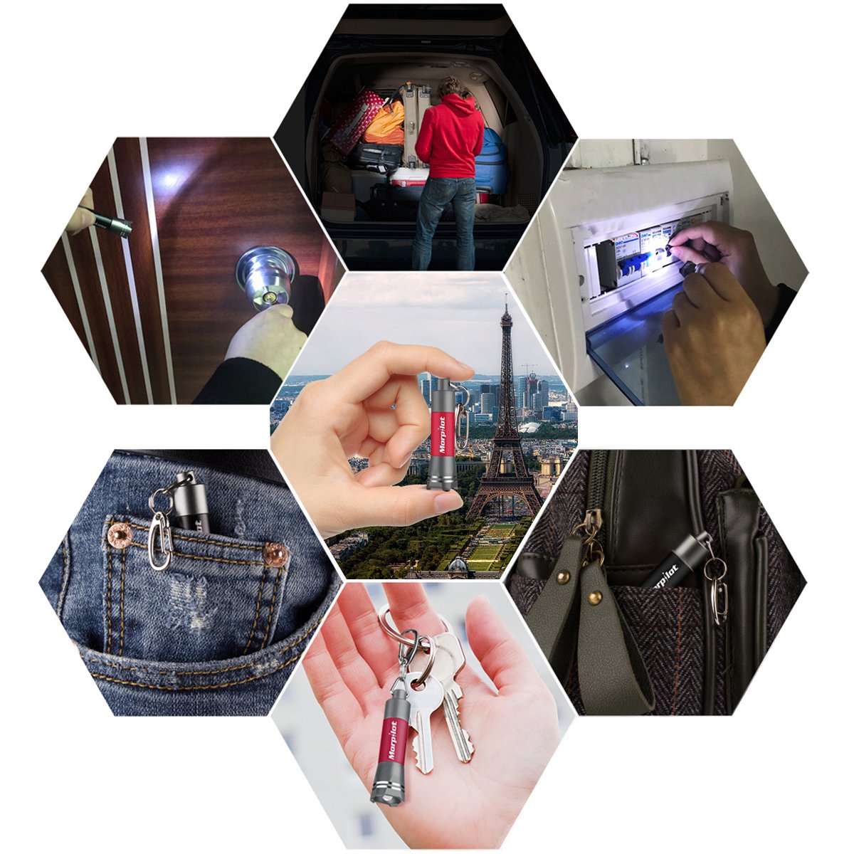 2 Pack 12 LED UV Flashlight Urine Detector - Morpilot Upgrade Ultraviolet Light Blacklight with 2 Pack Mini Keychain Flashlight for Detect Bed Carpet Bug Dog Urine Stain Scorpion