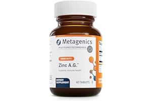 Metagenics Zinc A.G. - Highly Absorbable Zinc with Arginine & Glycine Chelates - Supports Immune Function, Bone Health, Skin & Energy Metabolism - Non-GMO & Gluten-Free - 60 Tablets