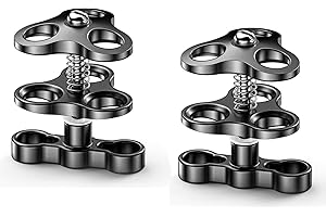Sea frogs 2PCS Triple Ball Clamp Diving Camera Bracket Aluminum Spring Flashlight Clamp for Diving Underwater Photography System CP-4