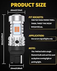 AUXLIGHT 7440 T20 LED Bulbs Extremely Bright 7440NA