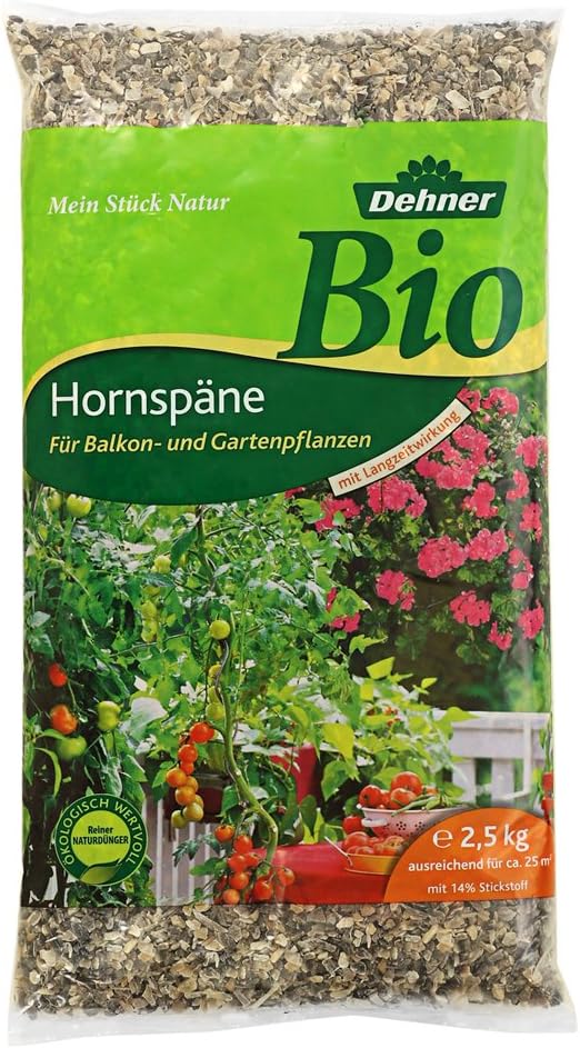 Dehner Bio Hornspäne mit Langzeitwirkung, für Balkon- und Gartenpflanzen, 2.5 kg, für ca. 25 qm
