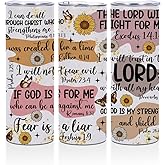 Bible Verse Motivational Gifts 20 oz Skinny Tumbler Stainless Steel Slim Insulated Tumblers Straight Water Bottle Coffee Mug Thermal Travel Cup with Lid, Birthday Religious Christian Gifts for Women