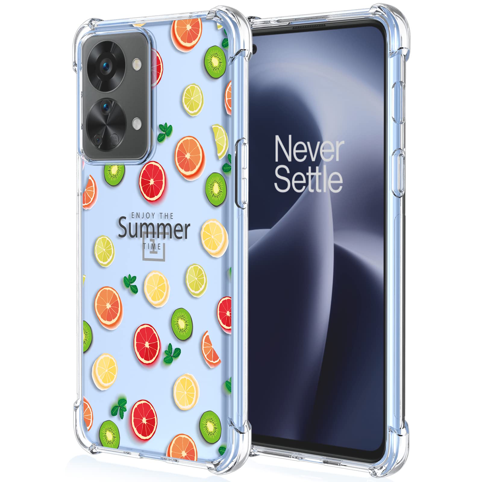 XINYEXIN Case for OnePlus Nord 2T, Painting Flower Pattern Clear Case Soft TPU Silicone Case Slim Shockproof Bumper Girl Women Phone Cover - Summer
