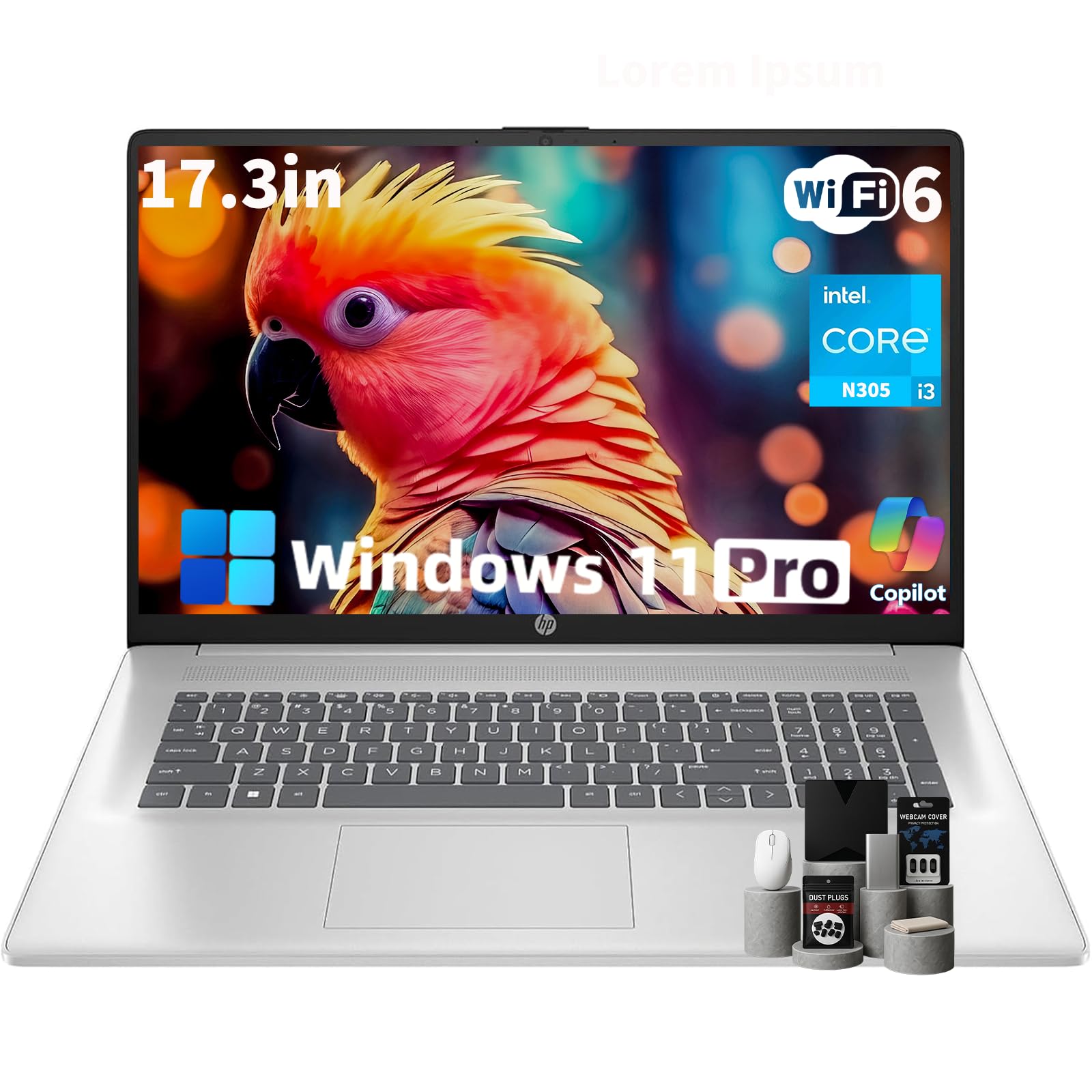 HP 17.3 HD+ Laptop Computer for Student & Business, Intel 8-Core Processor, 32GB RAM, 1TB SSD, WiFi 6, Bluetooth 5.3, HDMI, Type-C, Silver, Windows 11 Pro Image HP 17.3 HD+ Laptop Computer for Student & Business, Intel 8-Core Processor, 32GB RAM, 1TB SSD, WiFi 6, Bluetooth 5.3, HDMI, Type-C, Silver, Windows 11 Pro Image