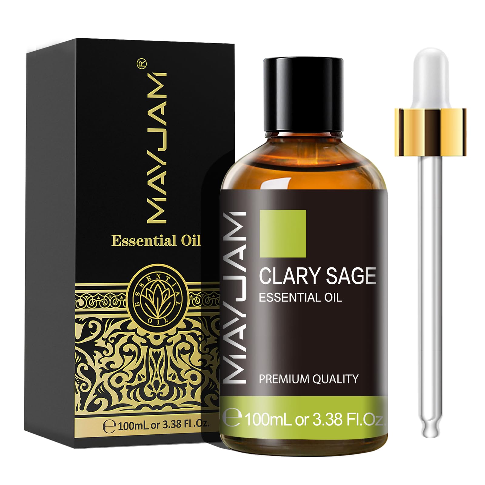 MAYJAM Clary Sage Essential Oils 100ML, Clary Sage Oil for Diffuser, Humidifier, DIY, Home, Office