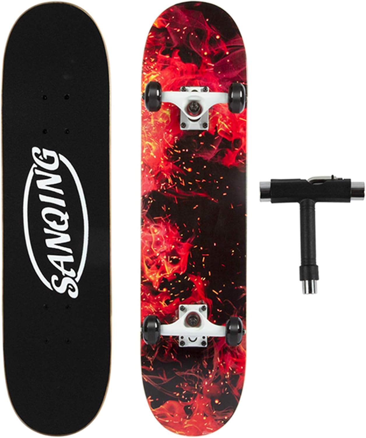HENGGE Skateboard Adult Skateboard 31"X 8" Complete Skateboard, 7