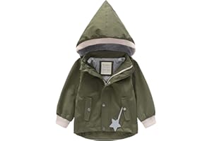 BINIDUCKLING Kids Rain Jacket Toddler Raincoat Girls Boys Spring Jacket 2-8 Years