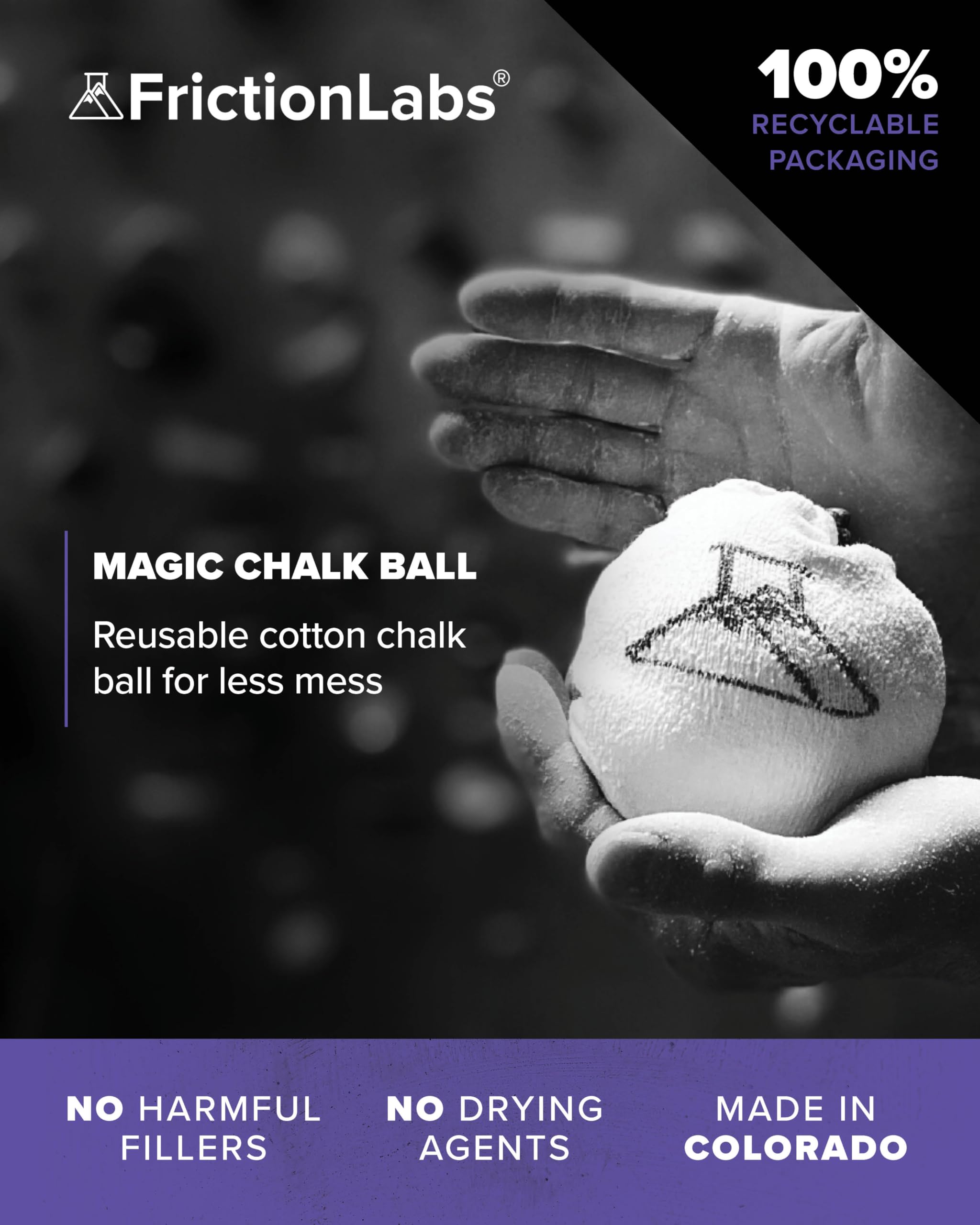 Friction Labs Gym Chalk – Magic Ball, PRO Ball (Chalk Bag Sock) or Discs | Non-Toxic Climbing Chalk for Bouldering, Gymnastics & More