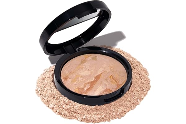 LAURA GELLER NEW YORK Award-Winning Baked Balance-n-Brighten Color Correcting Powder Foundation - Fair - Buildable Light to Medium Coverage - Demi-Matte Natural Finish