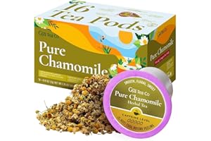 Gya Tea Co Pure Chamomile Herbal Tea Pod (16 ct) - Decaf Soothing Tea for Night Time's Rest of Calming & Relaxing