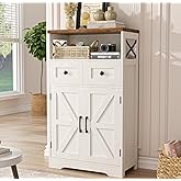 Bonvache Kitchen Storage Cabinet with Doors and 2 Drawers, Farmhouse Small Pantry Cabinet, Wood Rustic Buffet Sideboard Cabin