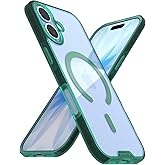Smartish® iPhone 17 MagSafe Clear Case - Gripmunk Magnetic Slim Case [Lightweight + Protective] Anti-Yellowing Thin Grip Clear Cover for Apple iPhone 17 - Clearly Green