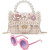 LJCTULY Toddler Purse, Little Girl Purse, Kids Crossbody Bag with Pink Sunglasses, Christmas Gifts for Girls