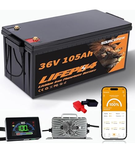 Amazon.com: 36V Lithium Golf Cart Battery, 36 Volt 105Ah LiFePO4