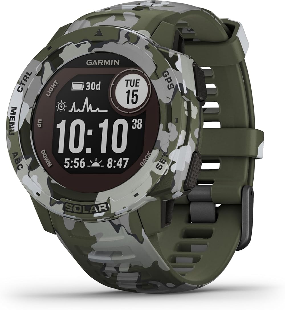 Garmin Instinct Solar Rugged Outdoor Smartwatch with Solar Charging