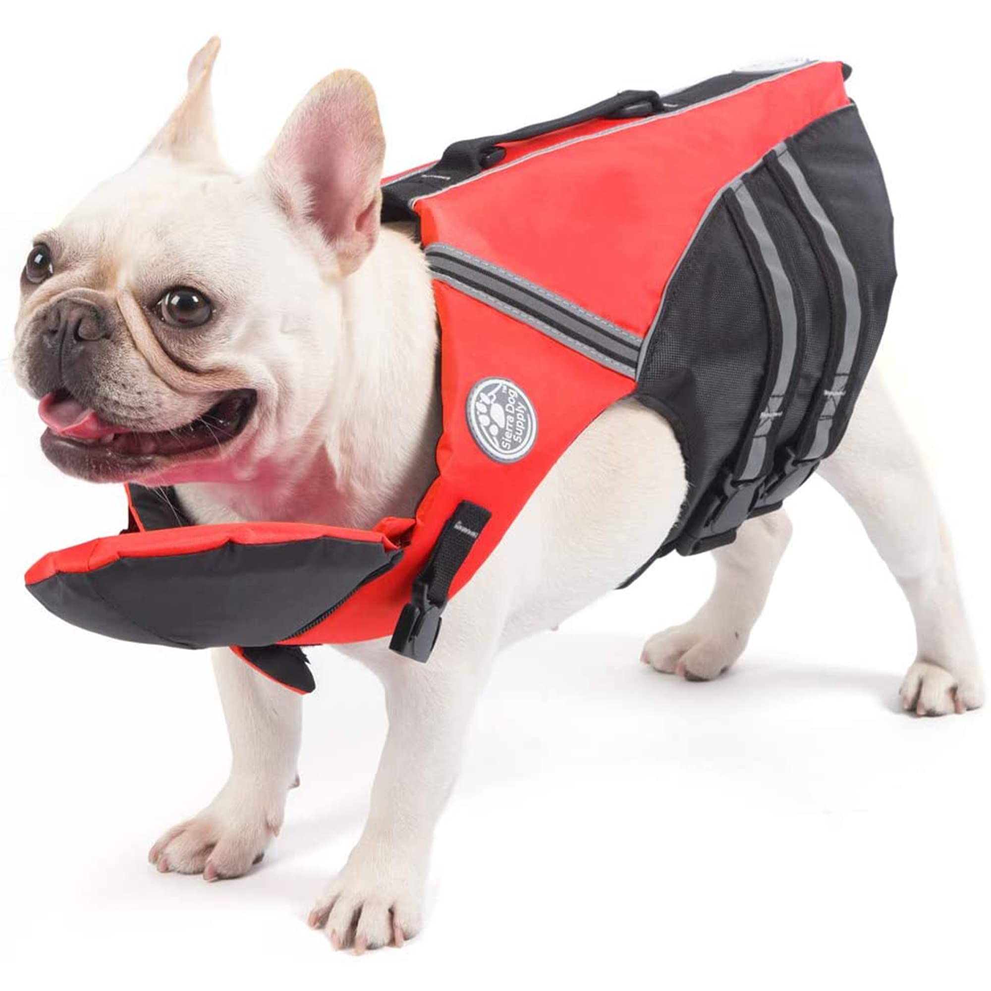 French Bulldog Life Jacket Large, Pet Life Vest for Large Dogs, Dog Lifesaver Preserver with Handle & Reflective, for Swim, Pool, Beach, Boating