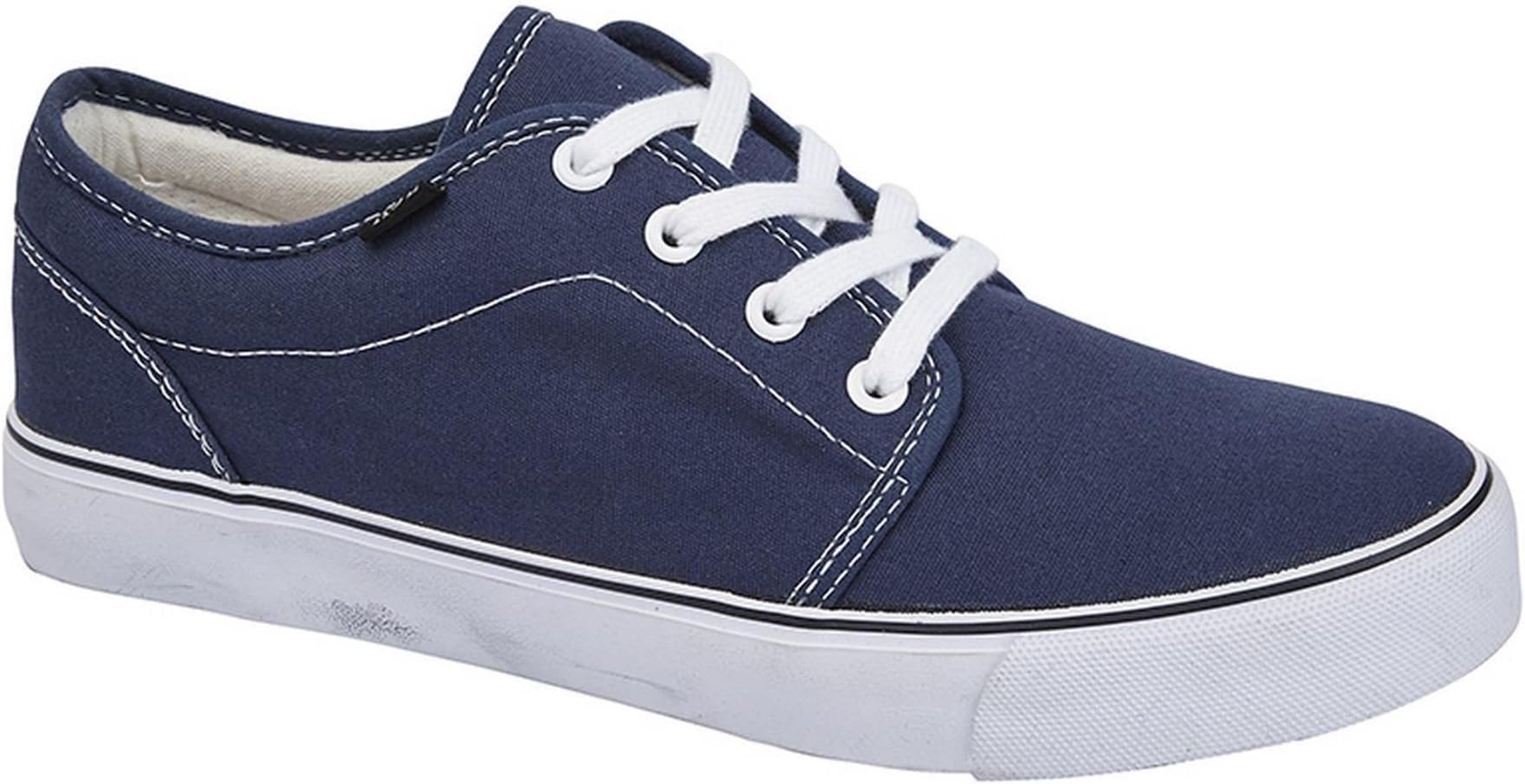 Mens Boxed Lace Up Canvas Smart Casual Padded Collar Deck Trainers Shoes Size 7-12