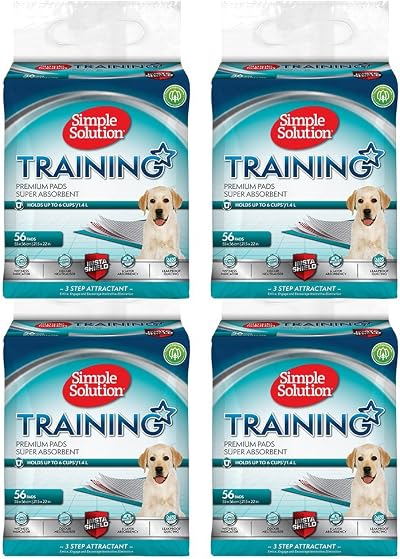 Simple Solution Absorbent Premium Dog Training Pads 224 Pack 6-Layer Leak-Proof
