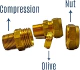 GROHE 15mm Compression x 3/8 Inch BSP Male Brass Adaptors for UK Taps - Set of 2 view 5