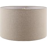 Aspen Creative 31461A Transitional Hardback Drum (Cylinder) Shape Spider Construction Lamp Shade in Beige, 17" Top x 17" Bottom x 10" Height