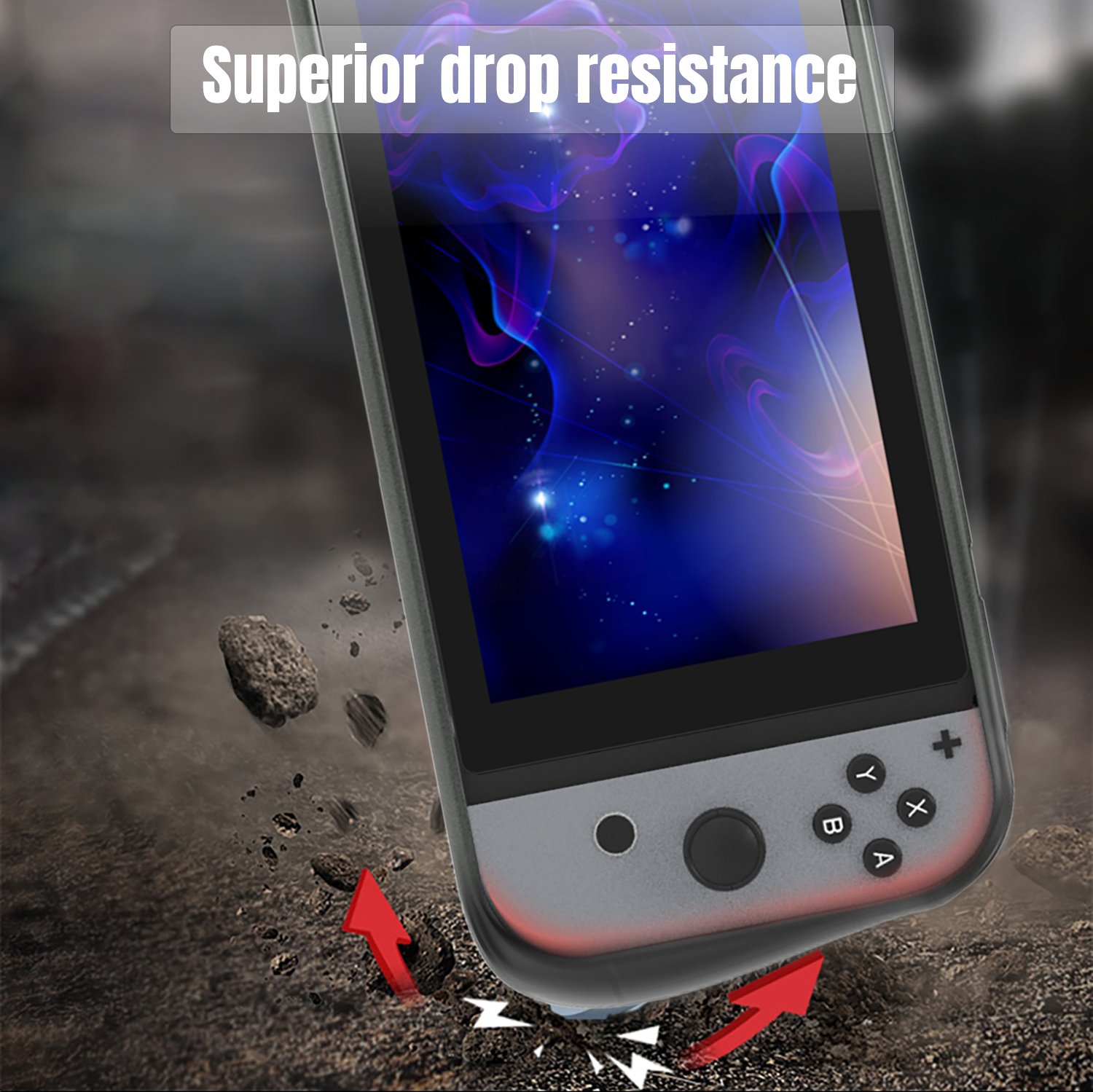 Protective Case for Nintendo Switch, Comfortable Soft TPU Full Body Protection Shock Absorption Heat Dissipation Design Cover Case for Nintendo Switch (Grey)