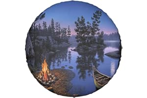 Lake Forests Print Spare Tire Cover Wheel Protectors Weatherproof Universal Dust-Proof for Trailer Rv SUV Truck Camper Travel