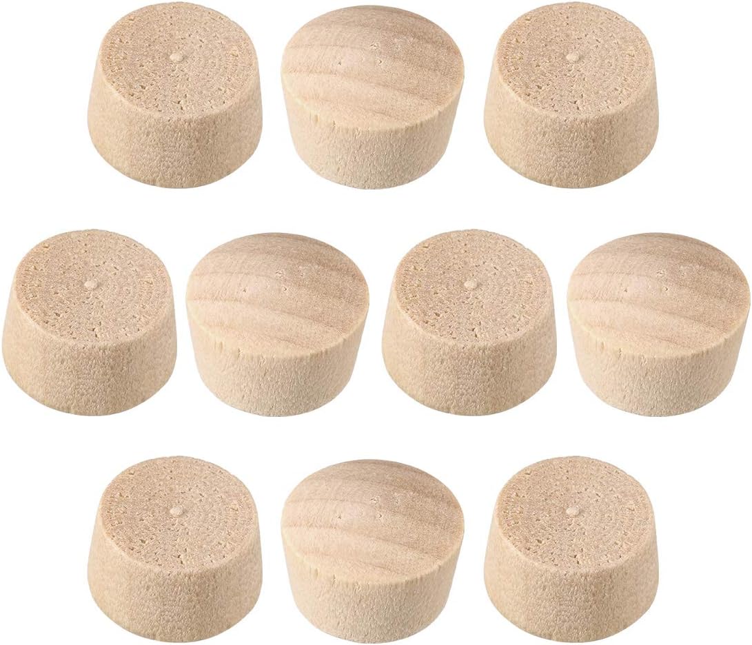 uxcell Wood Button Top Plugs 1/2 Inch Cherry Hardwood Furniture Plugs 9/25 Inch Height 50 Pcs
