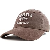 Trendy Apparel Shop Maui Hawaii with Palm Tree Embroidered Unstructured Baseball Cap