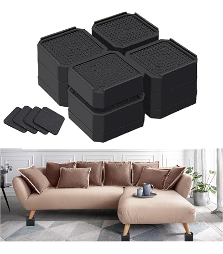 Napnapday 9-Pack Bed Risers 3 Inch - Heavy Duty Furniture Elevators For Wheels Of Beds & Couches - View #5