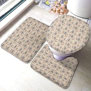 Anyangeight Juego de alfombras de baño con diseño de Flores y pétalos