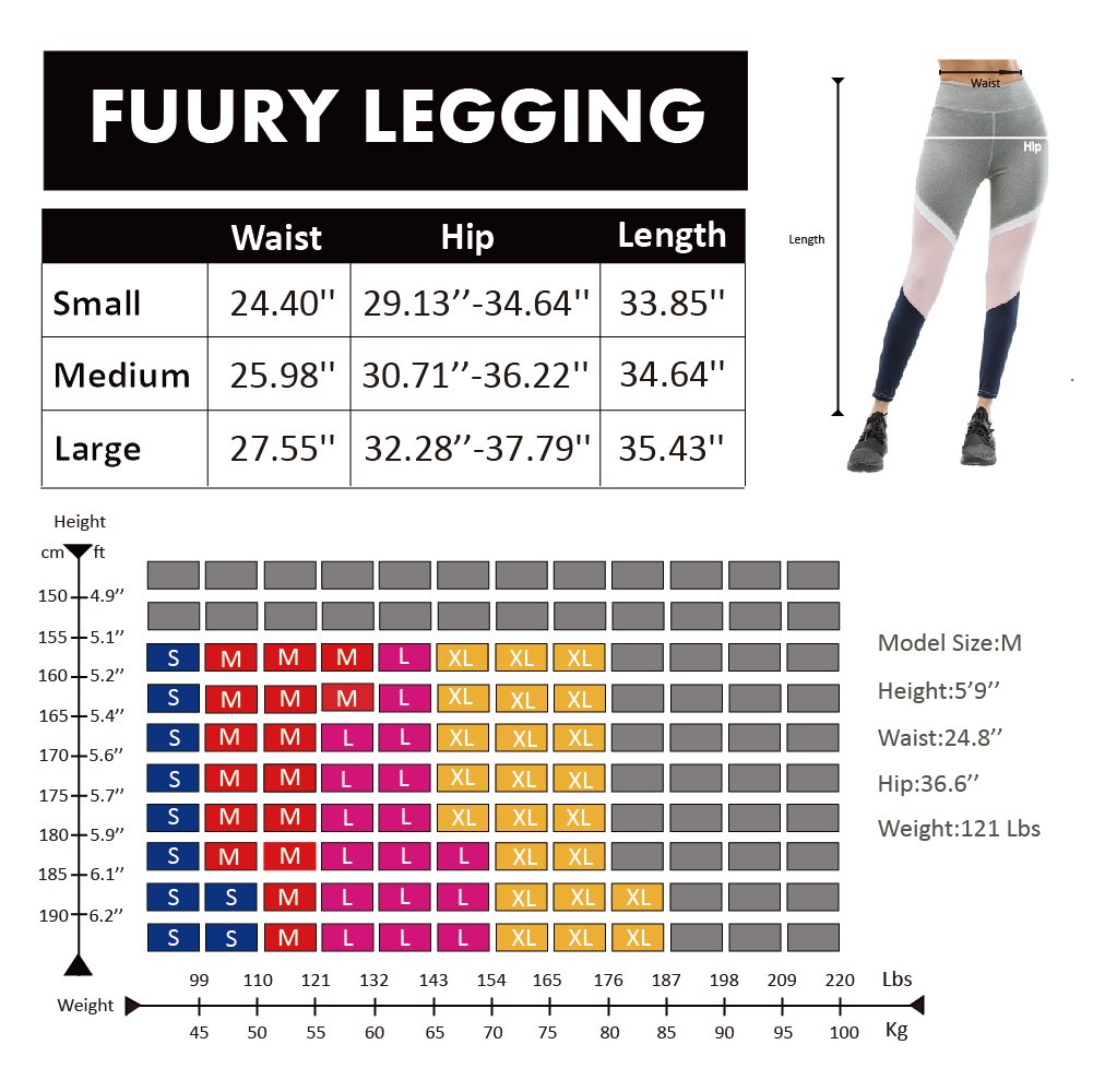 FUURY Womens Workout Legging Yoga Gym Running Fitness Sport Pants Athletic Soft Workout Gym Leggings (Colorblock A, S)