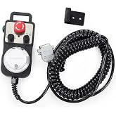 CNCTOPBAOS 5 Axis MPG Pendant CNC Handwheel Manual Pulse Generator 100PPR | 3/4/5 Axis 5V, Plug &amp; Play 15-Pin Connector, Remote Hand Control+E-Stop For DDCS V4.1,DDCS Expert, CNC Router Milling Machine