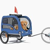 VEVOR Dog Bike Trailer, Supports up to 100 lbs, Pet Cart Bicycle Carrier, Easy Folding Frame with Quick Release Wheels, Universal Bicycle Coupler, Reflectors, Flag, Collapsible to Store
